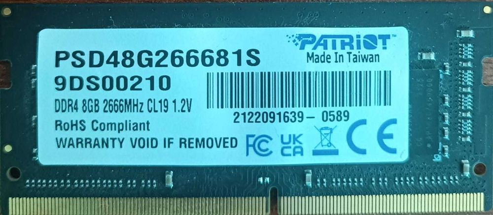 Оперативная память SODIMM Patriot Signature Line [PSD48G266681S] 8 ГБ