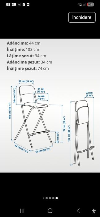 Scaun bar sau terasa Ikea
