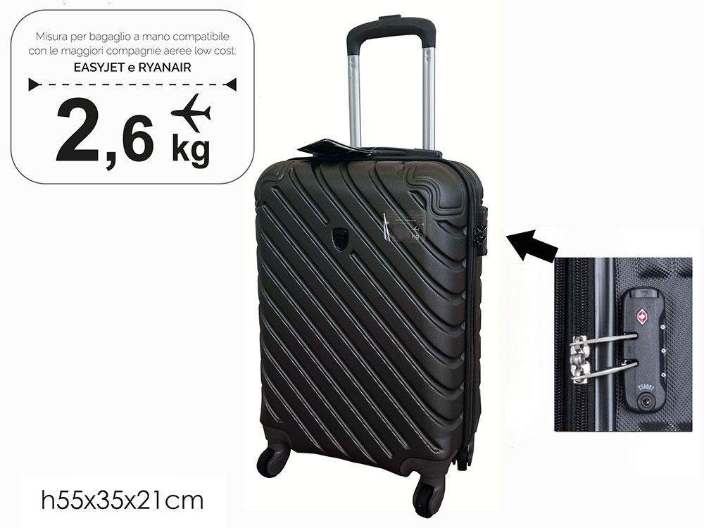 Troler cabina avion 55x35x21 cm cu sistem de siguranța