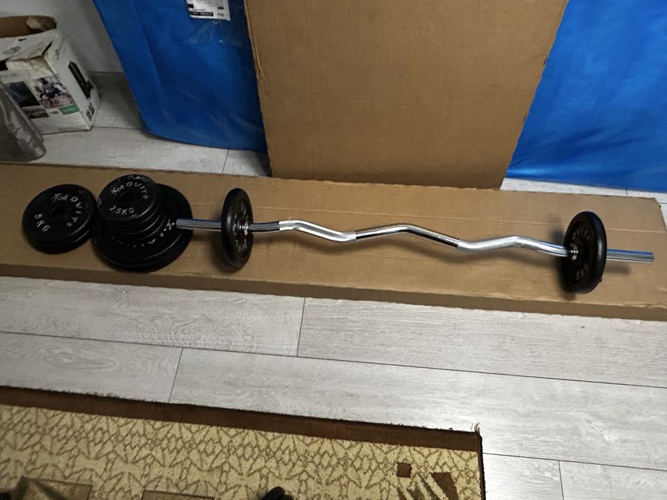 Set Greutati 100kg Fonta Bara Z si 2 Gantere