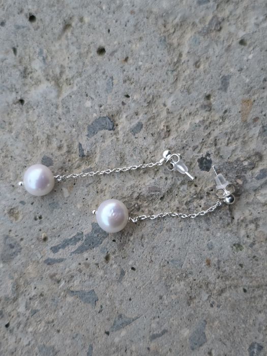 Сребърни обеци от перли