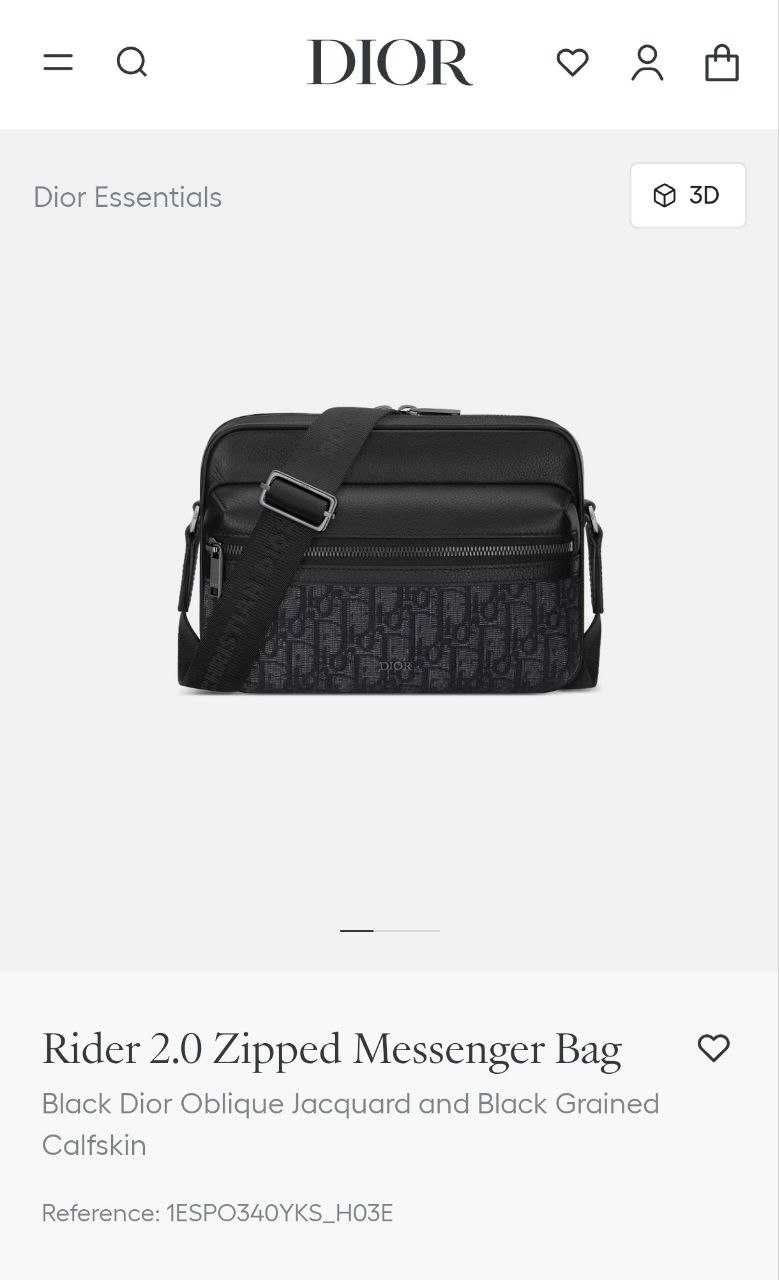 Чанта DIOR Rider 2.0 Zipped Messenger Bag