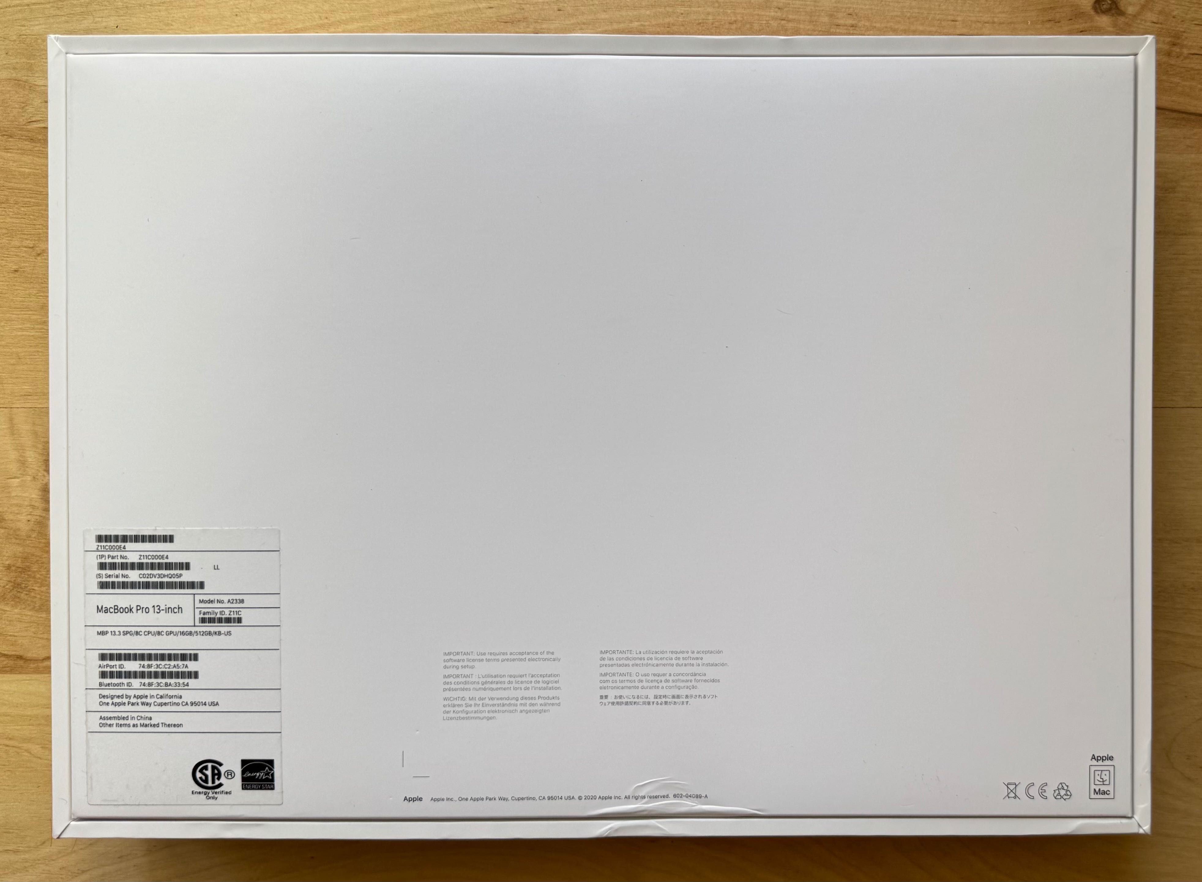 Apple MacBook Pro Touch Bar 13-inch 2020 M1 8-Core RAM-16GB SSD-512GB