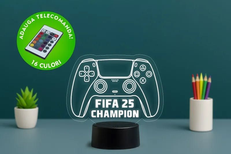 Lampa LED 3D Controller Personalizabil – 239 lei – Livrare Gratuită