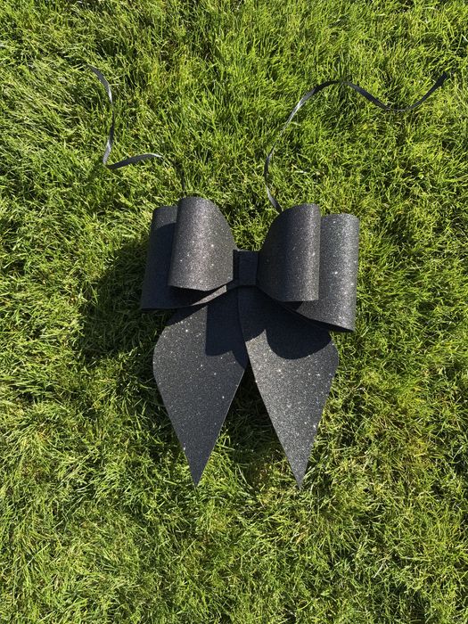 Коледна панделка модел Шанел,за декор,украса, голяма панделка,елха