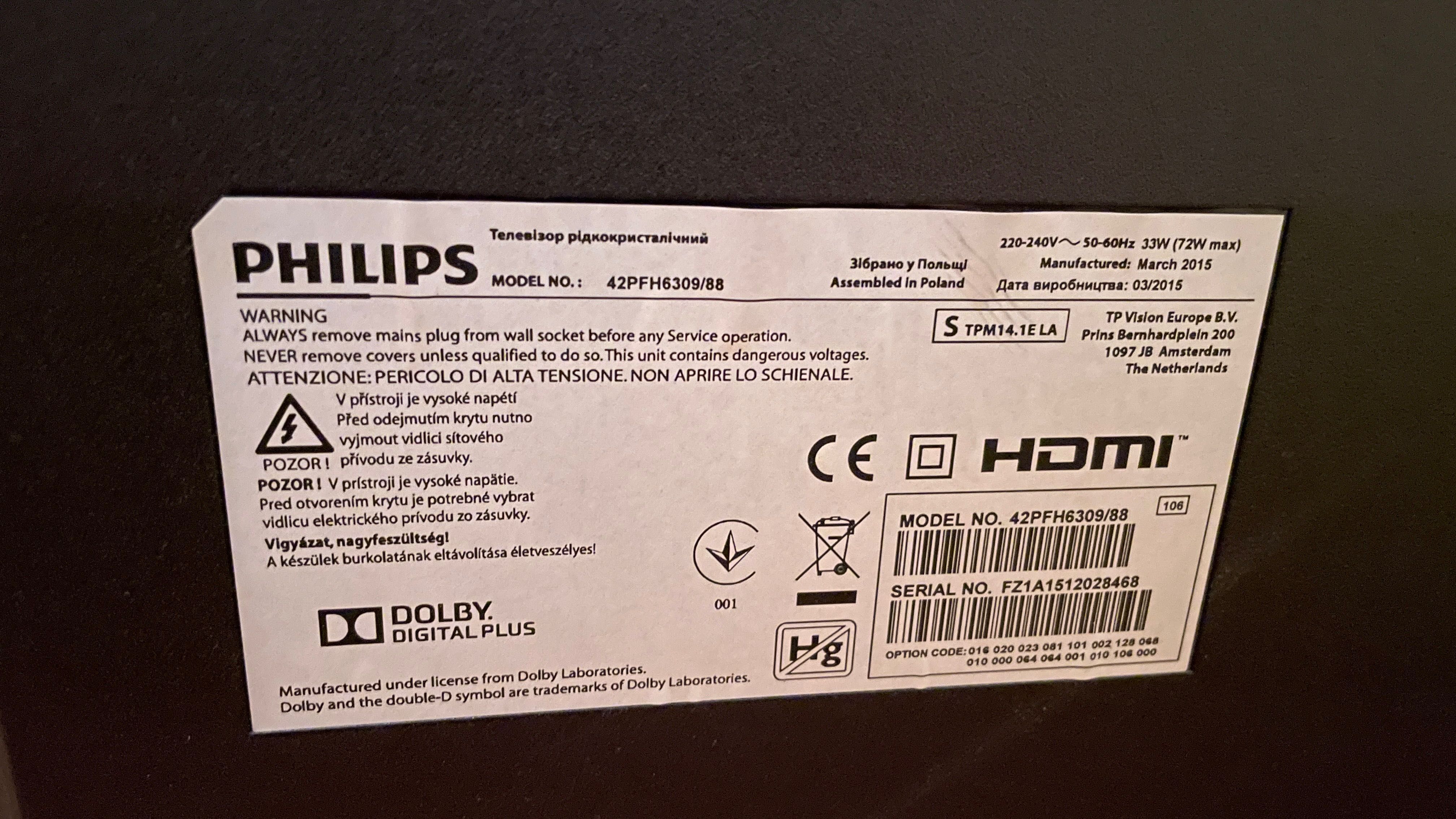 Philips TV 42PFH6309