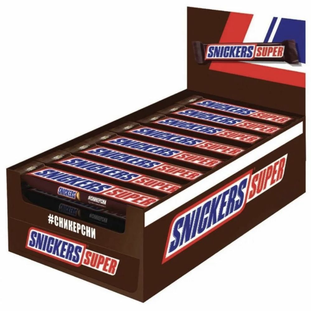 Шоколад SNICKERS SUPER 80г.32шт;