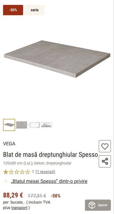 Blat masa 120x80 cm