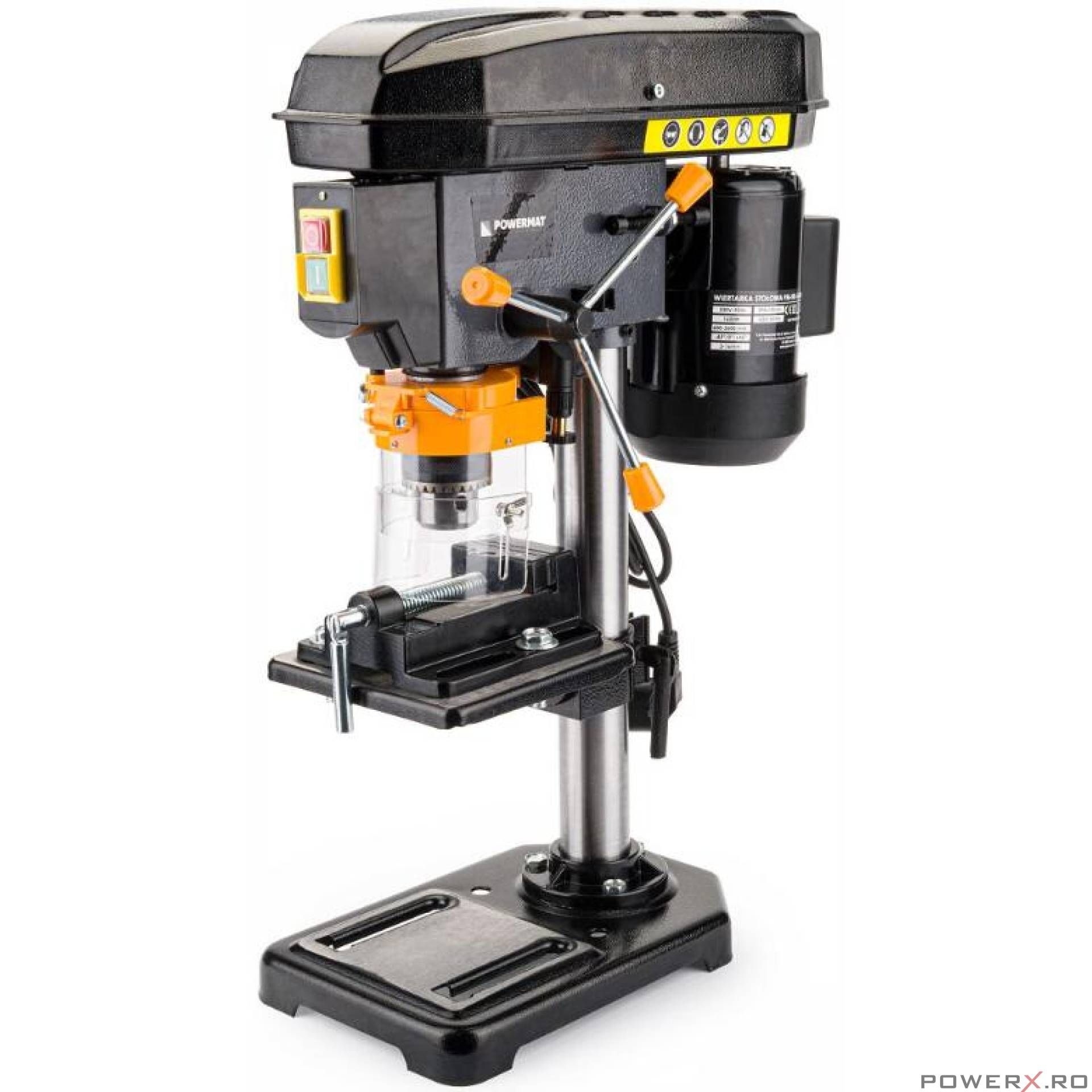 Masina de gaurit fixa cu coloana, de banc 1600 W 5 viteze, Powermat