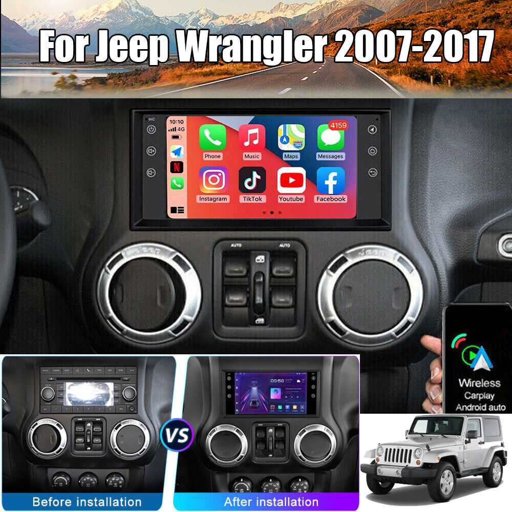 Мултимедия Двоен дин за Jeep Wrangler навигация плеър с Android JEEP