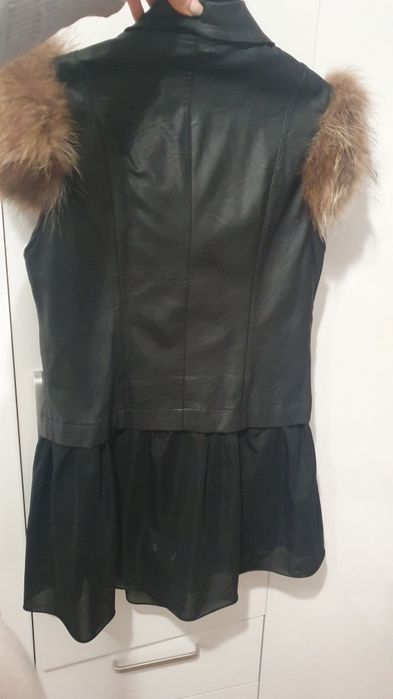 Кожен елек Nazaro с пух