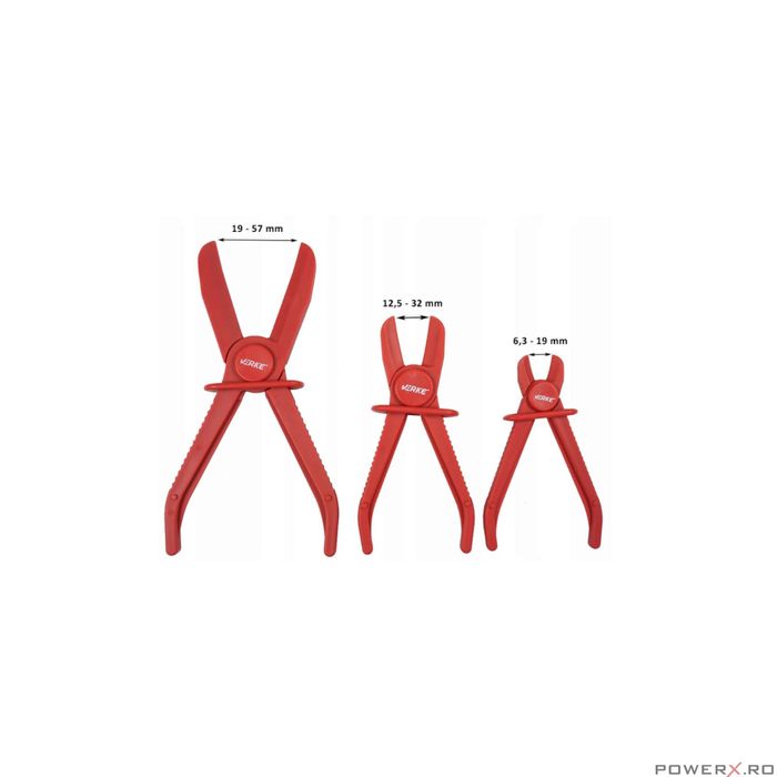 Set de 3 clesti pentru furtune auto, plastic, cauciuc Verke