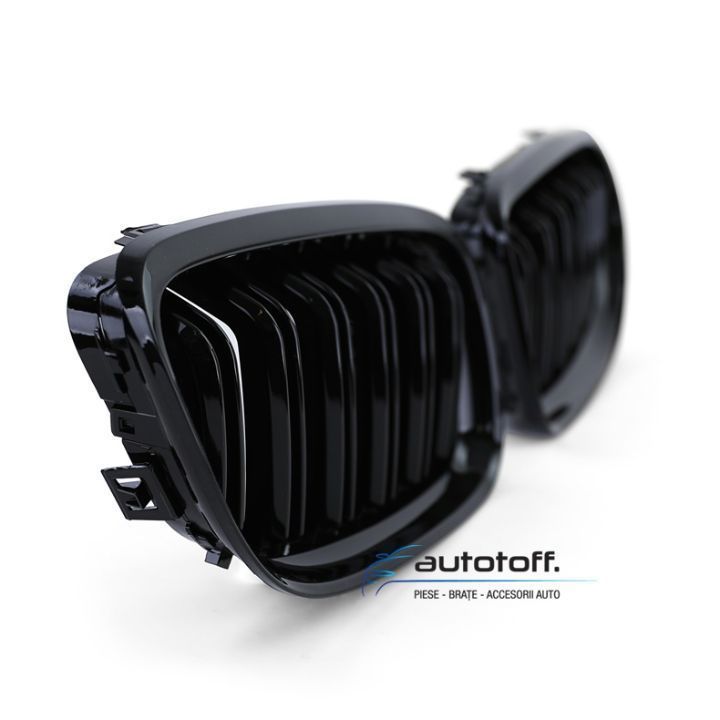 Grile duble BMW Seria 3 E90 E91 LCI (08-11) Negru lucios