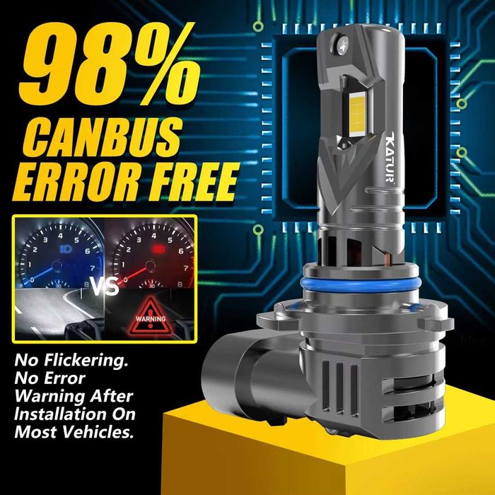 Becuri Led auto Katur HIR2, cod 9012, bec de 100W, lumina 6000K