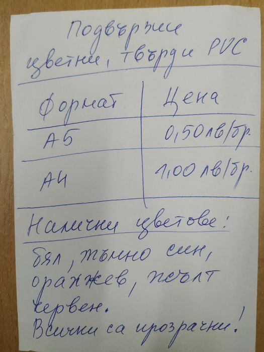 Облекла, подързии за учебници и тетрадки