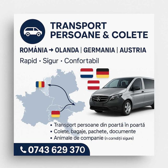 Transport Persoane & Colete România | Austria | Germania  | Olanda