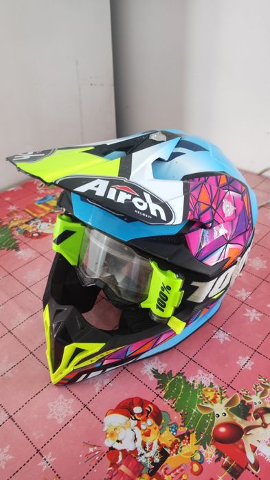 Cască moto/atv cu ochelari