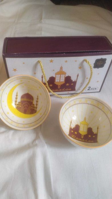 Набор керамических пиал 2 шт в коробке с казахской символикой Ramadan