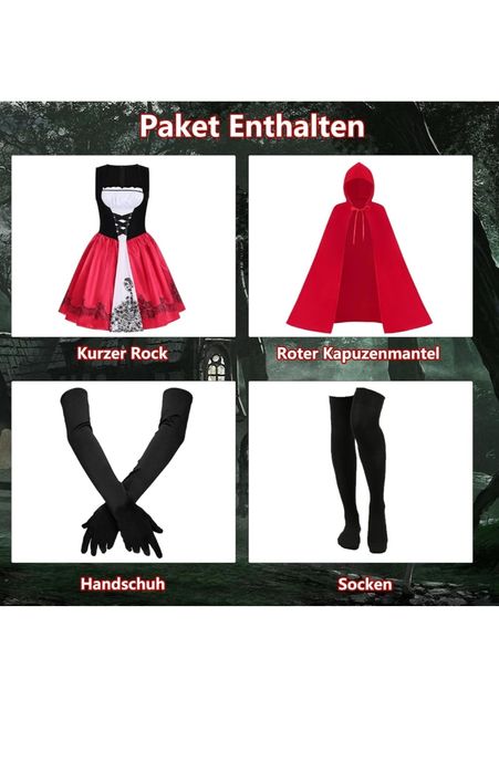 Costum dama Scufița roșie mărimea M