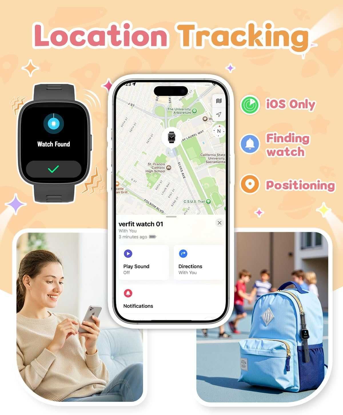 TICTIKY Смарт часовник за деца с проследяване на местоположение (iOS)