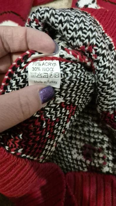 Pulover tematica Craciun, 30% lana, unisex