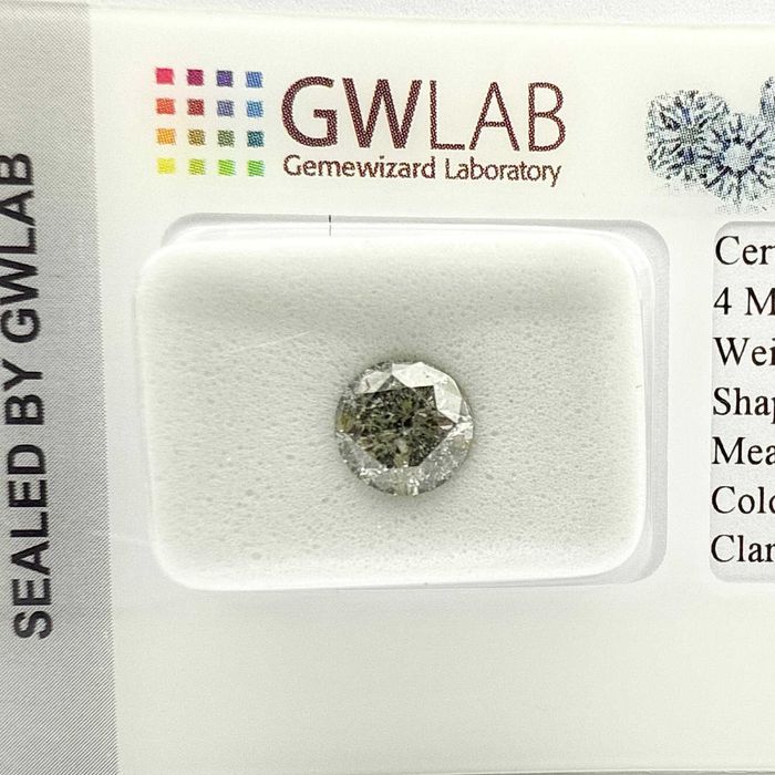 Рядък цветен диамант 1.40 ct, Fancy Gray – GWLAB сертификат