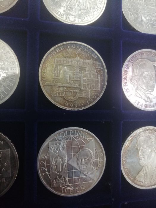 Лот немски сребърни монети 1987-97