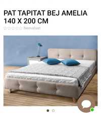 Pat dormitor catifea Amelia 140/200