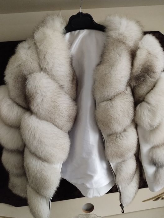 Дамски кожух естествена кожа от лисица