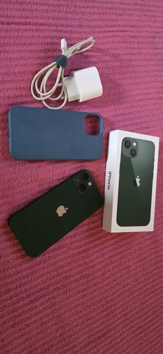 iPhone 13 Green 128GB 89% battery-неразличим от нов!ПЪЛЕН КОМПЛЕКТ!