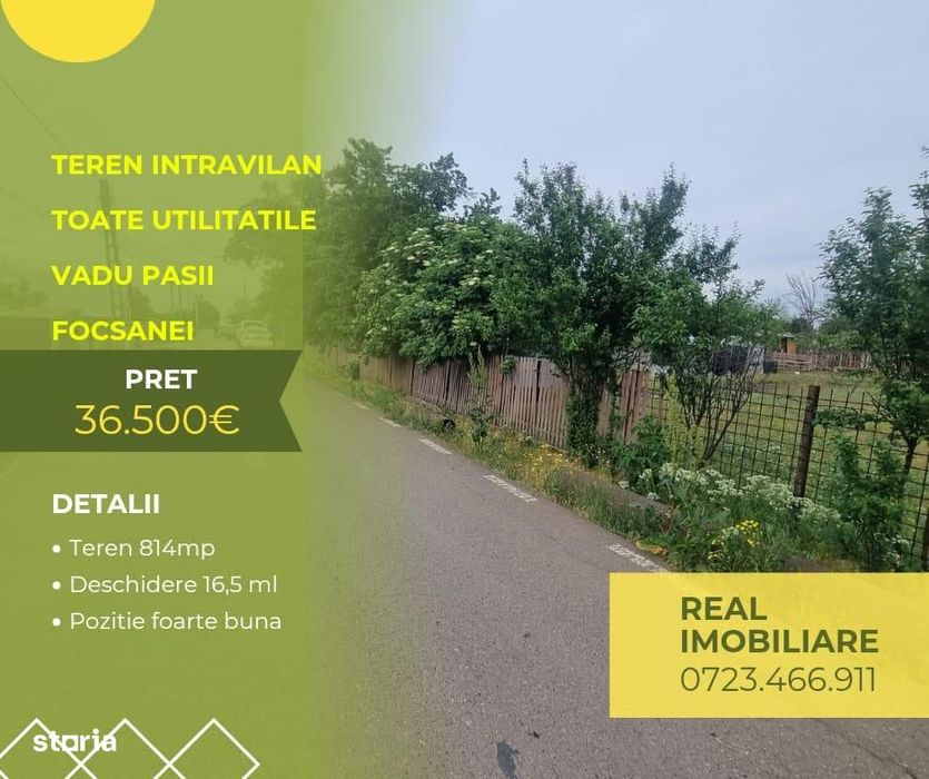 Teren constructie casa Focsanei - Vadu Pasii!