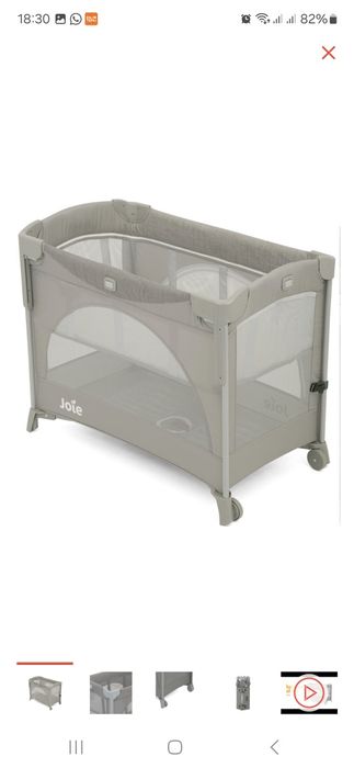 Продам детскую манеж-кроватку легкая передвежная цвет серый