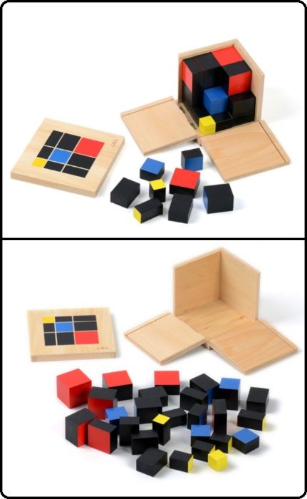 Montessori Trinomial Cube Монтесори Триномно Сензорно Кубче дървен