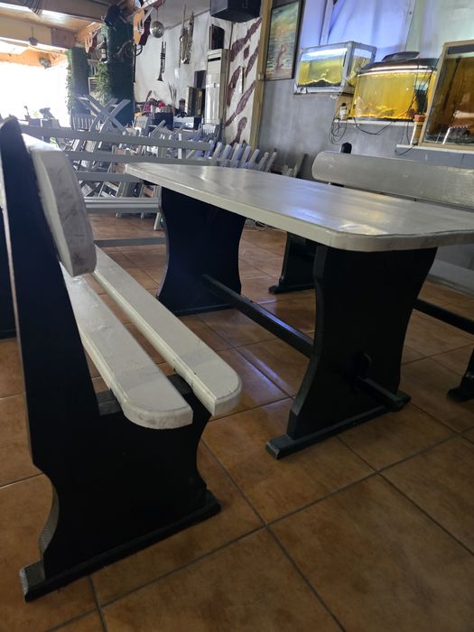 Vând set de masa lemn masiv