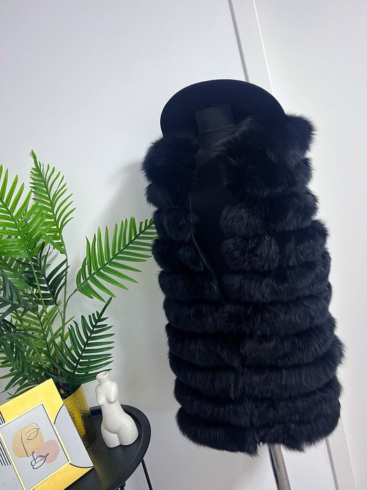 Blana din vulpe naturala model 4 in 1 (haina/vesta)