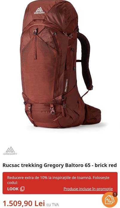 Vand Gregory Bartolo ruscasc 65l