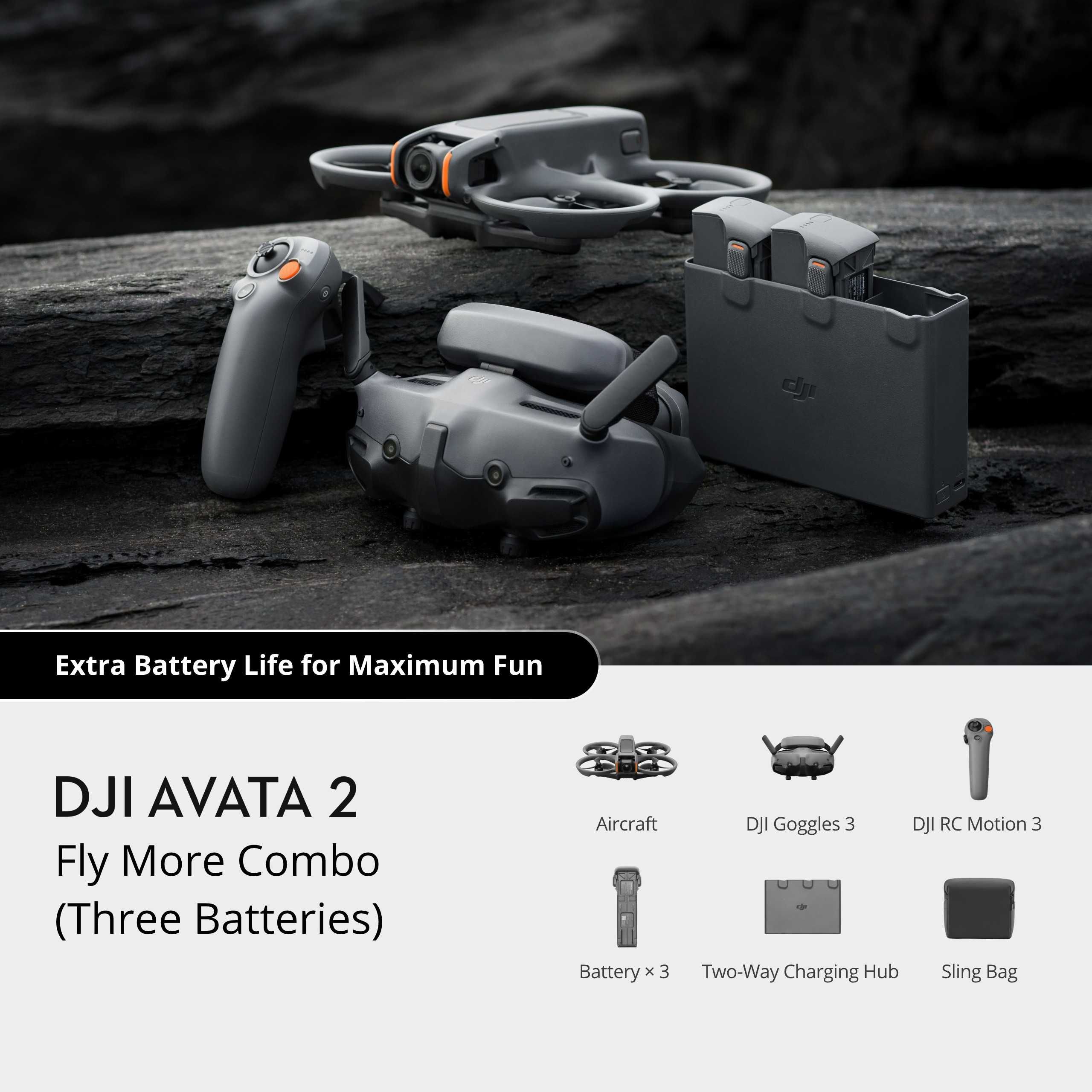 DJI FPV дрон AVATA 2 В ПЛЁНКЕ (fly more combo, 3 аккумулятора, сумка)