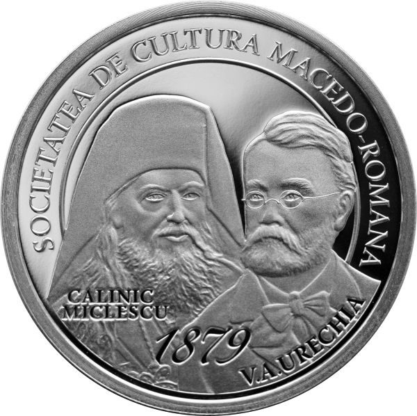 Moneda argint 10 lei BNR de colectie 140 de ani Cultură Macedo-Română