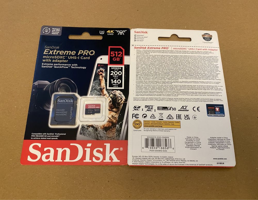 MicroSD 512GB SanDisk Extreme Pro - SiGiLAT ! Kingston Hama Transcend