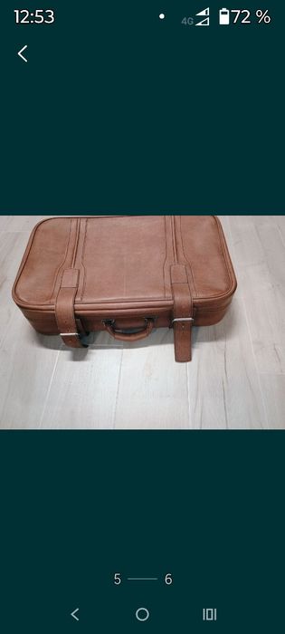 Geamantan vechi,piele , 67cm x40 cm