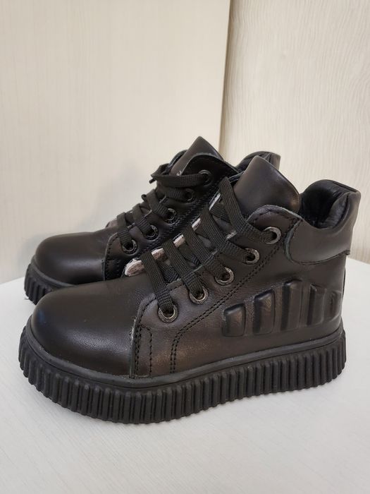 Зимние детские кожаные ботинки, натуральный мех, недорого