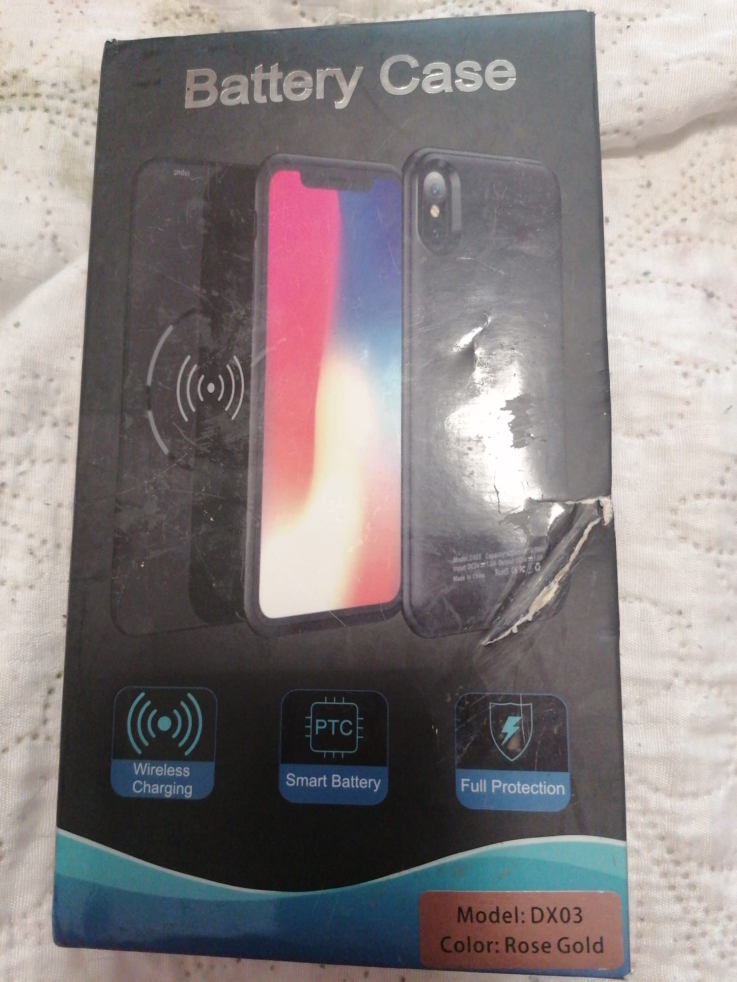 Husa cu incarcator wireless Iphone X, XS 5000 mAh