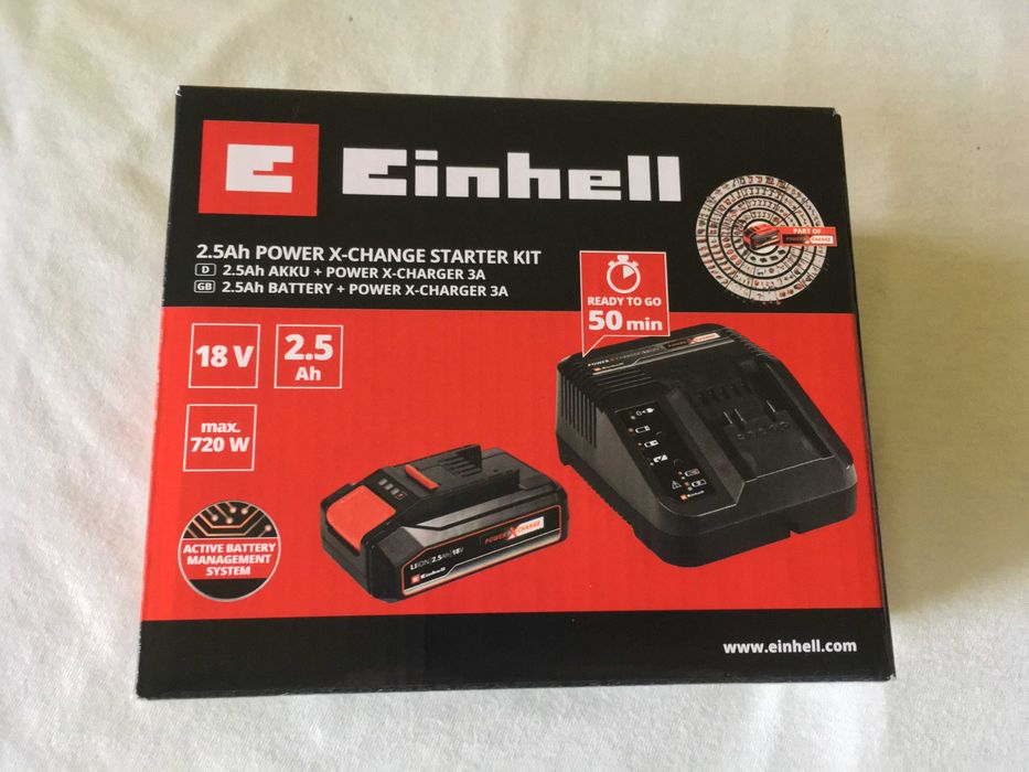 baterie Einhell 2.5 Ah + incarcator 3 A, noi, garantie 3 ani