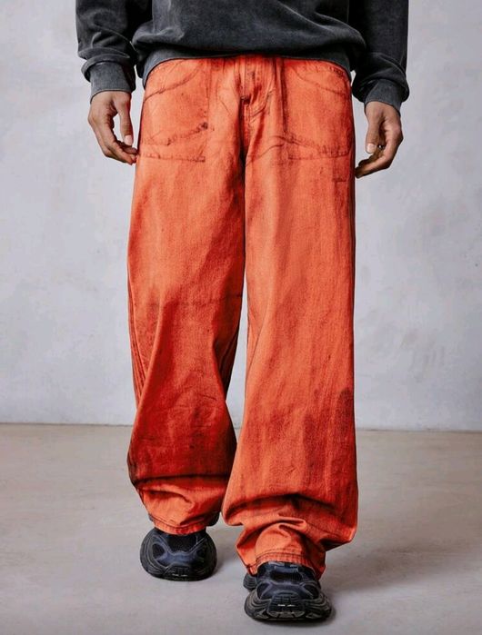 Нови военни дънки baggy панталони камуфлаж  Loose Fit Jeans карго Хл Л