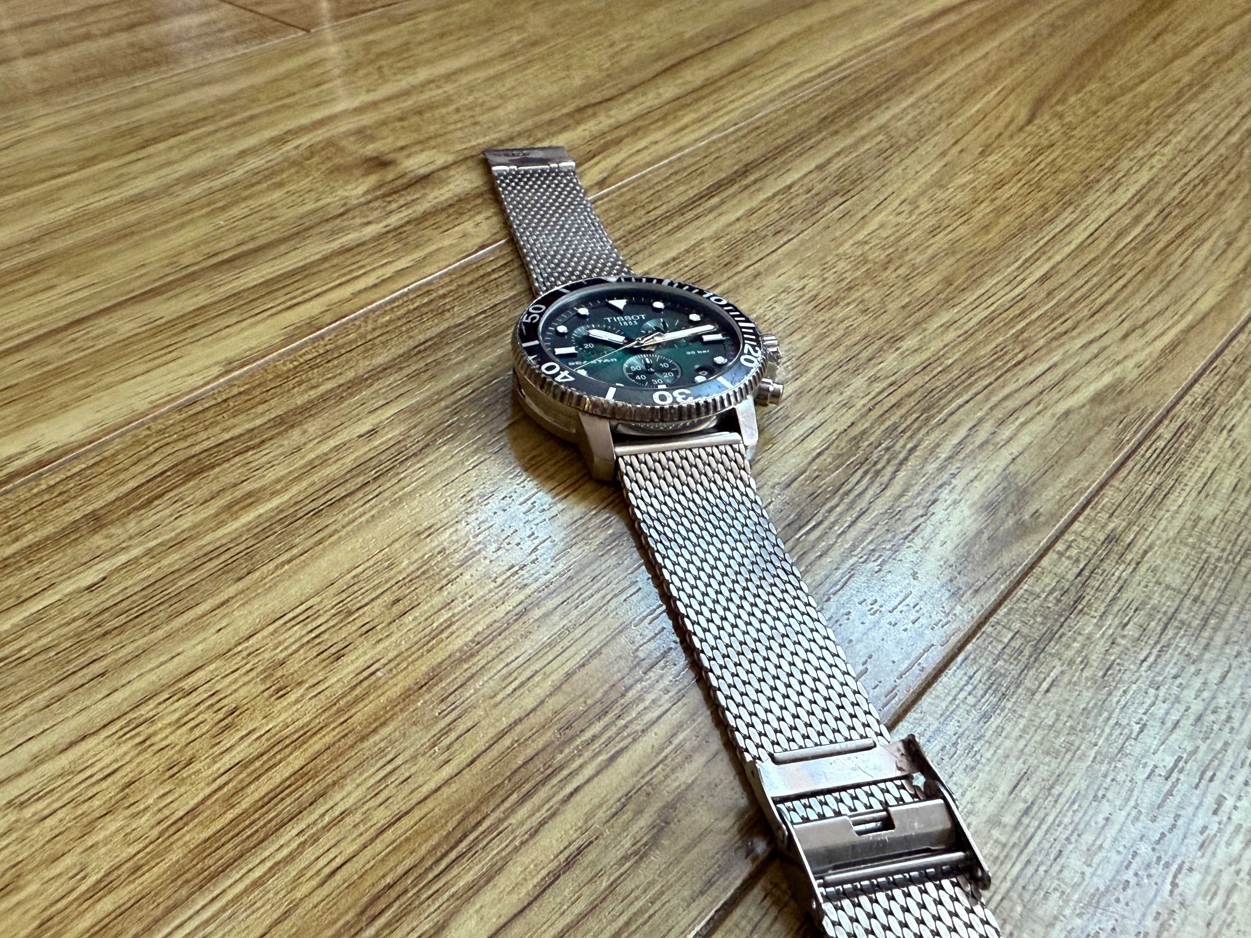 Tissot SeaStar 1000 Chronograph 45.5mm`Green Dial/Milanese Band