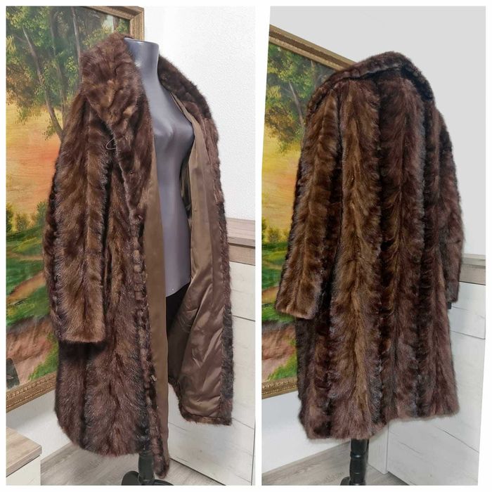Haina din blana naturala de vizon/nurca marimea L sau oversize