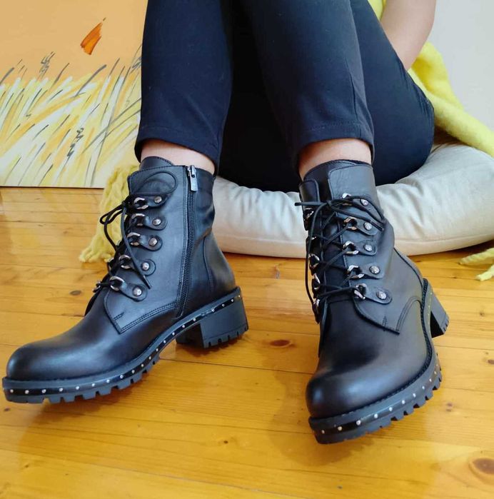 Ликвидация! Боти, естествена високо качество кожа, удобни и комфортни!