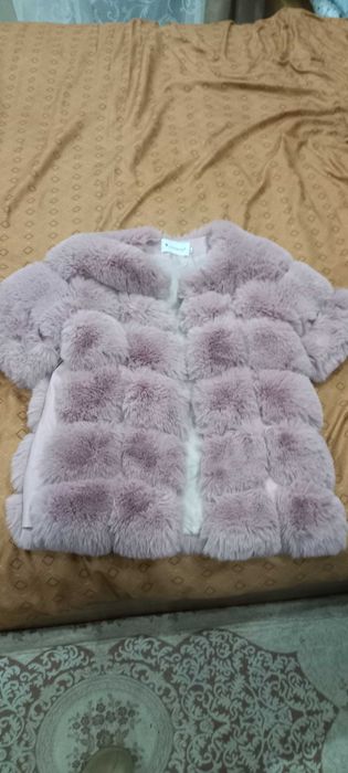 Пухено дамско палто