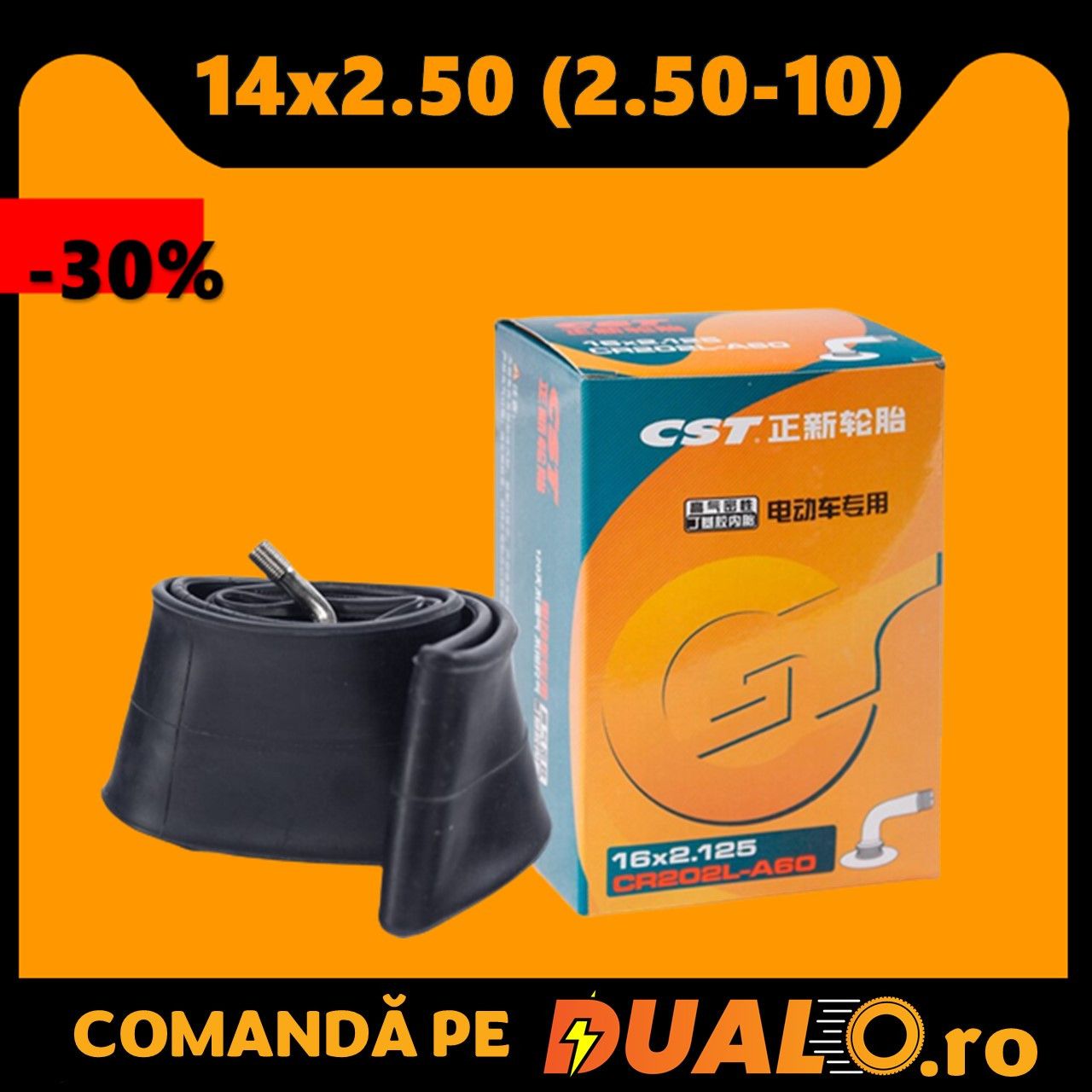 Camera aer 14x2.50 (2.50-10) Scuter Bicicleta Trotineta