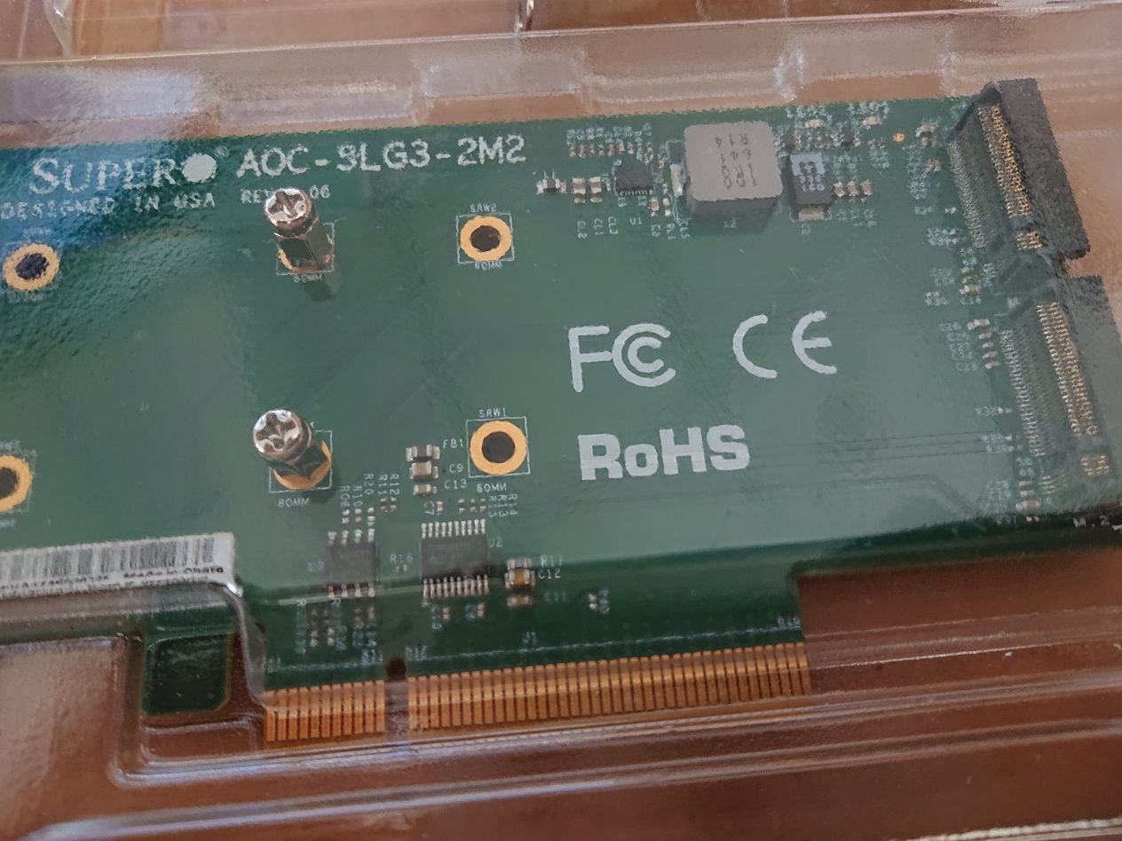 Плата Supermicro AOC SLG3 2M2 для nvme SSD